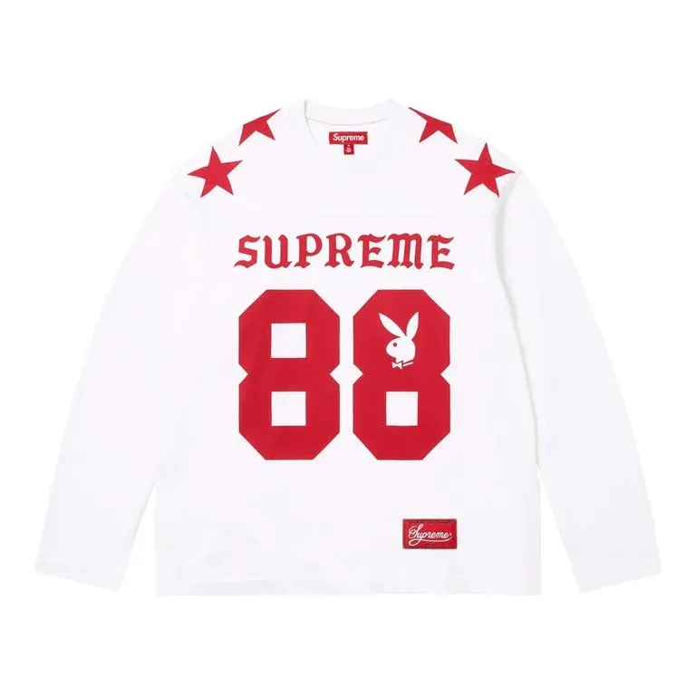 SUPREME PLAYBOY L/S WHITE/RED