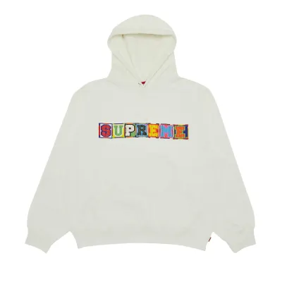 SUPREME BEADED HOODED SWEATSHIRT WHITE