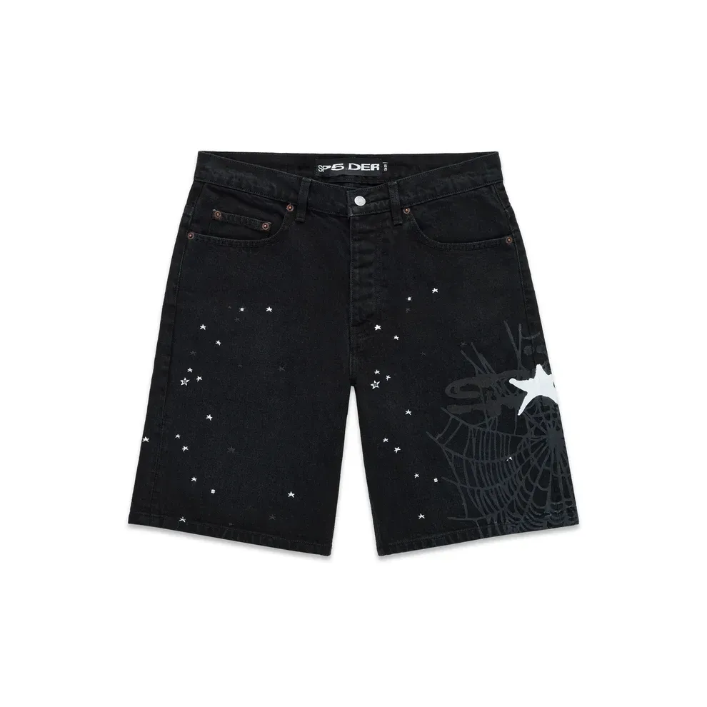 SP5DER HEAVY WEB DENIM SHORT BLACK