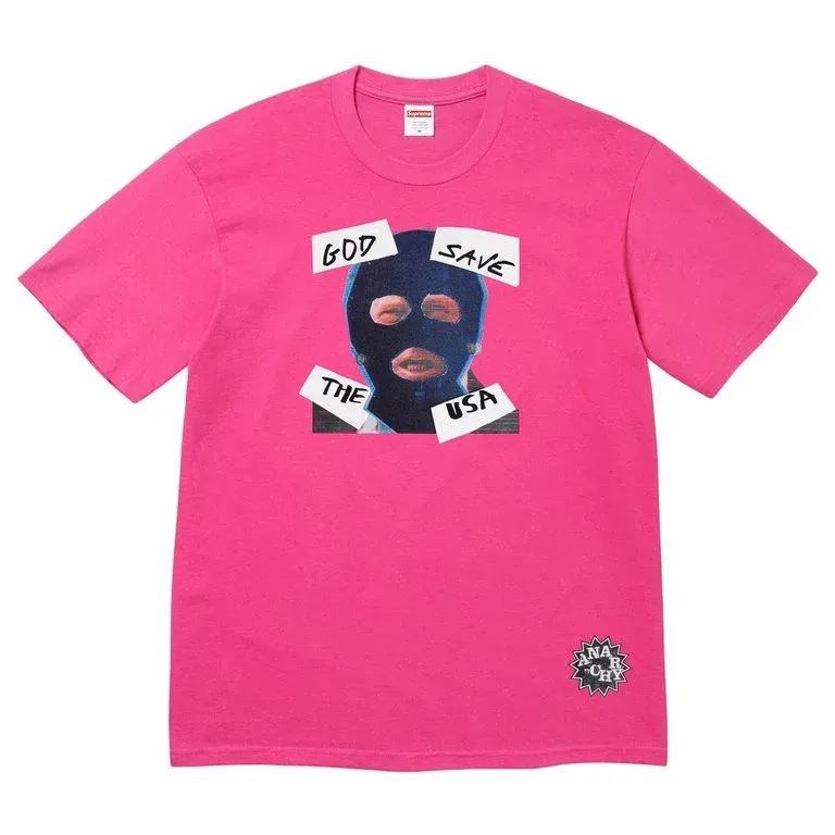 SUPREME GOD SAVES TEE FUCHSIA