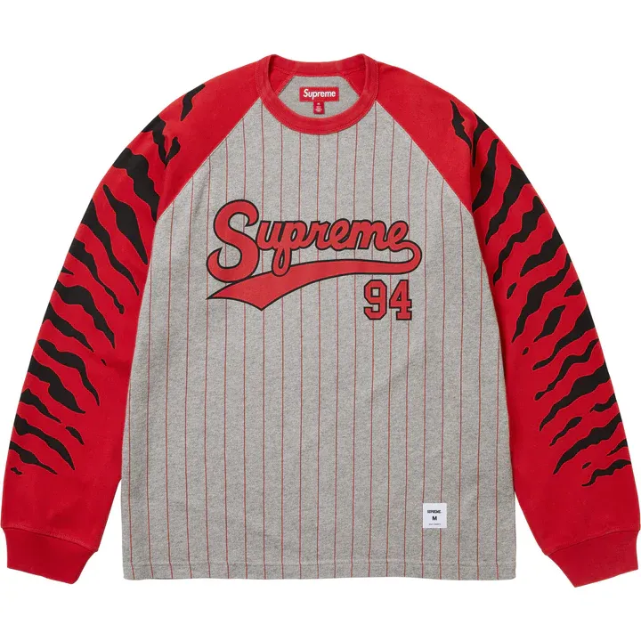 SUPREME TIGER RAGLAN L/S RED/GREY