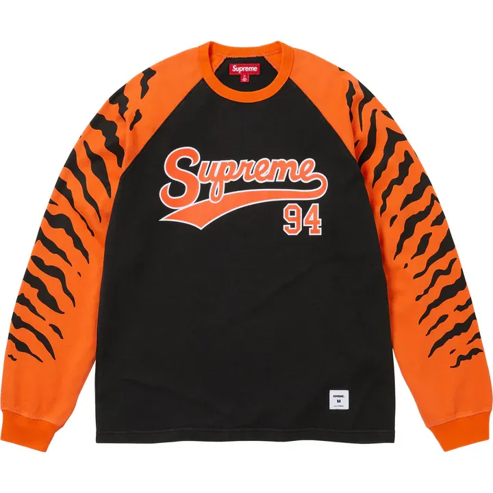 SUPREME TIGER RAGLAN L/S ORANGE/BLACK