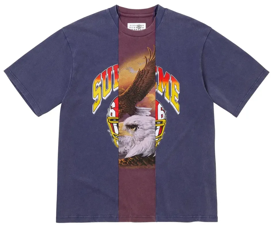 SUPREME MM6 SPLIT S/S TOP NAVY