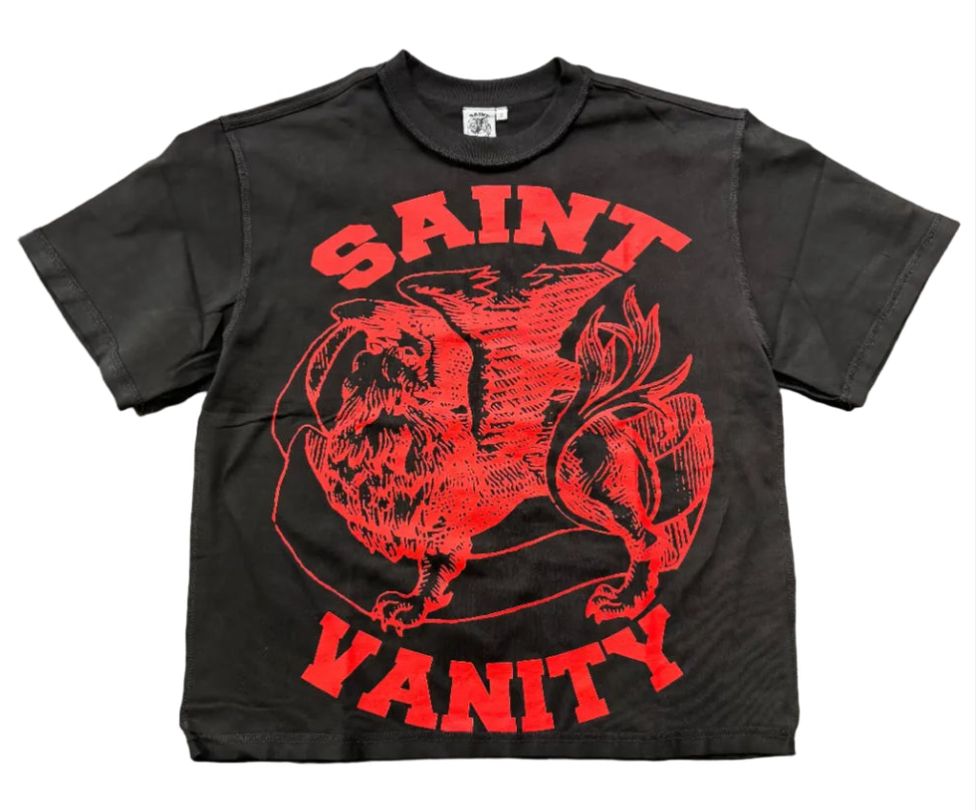 SAINT VANITY BLACK AND RED GRIFFIN TEE
