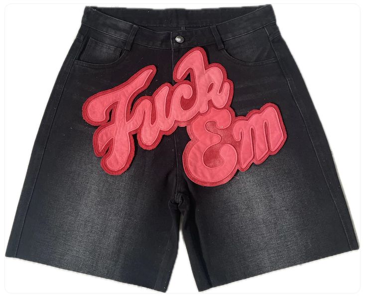 F**K EM NYC LOGO SHORTS RED