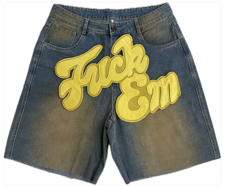 F**K EM NYC LOGO SHORTS YELLOW