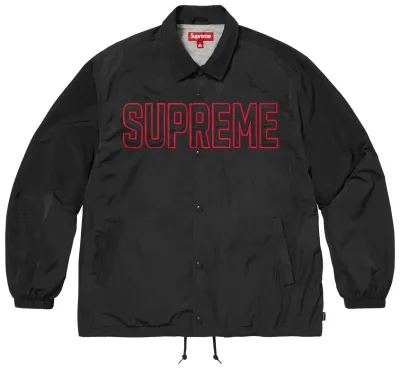 SUPREME SPELLOUT COACHES JACKET BLACK