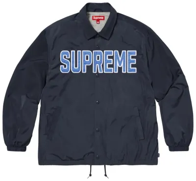 SUPREME SPELLOUT COACHES JACKET NAVY