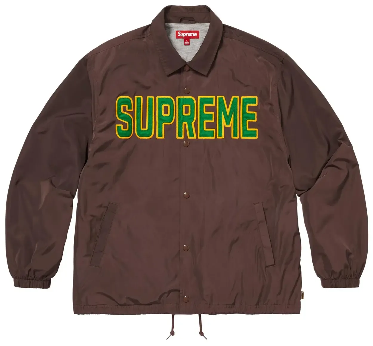 SUPREME SPELLOUT COACHES JACKET BROWN