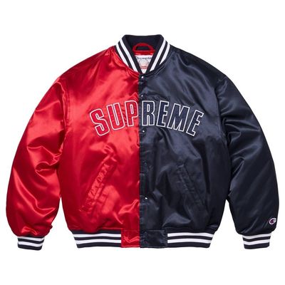 SUPREME CHAMPION SATIN VARSITY JACKET MULTICOLOR