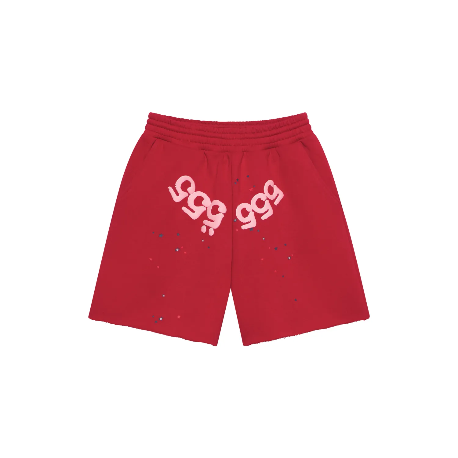 SP5DER ANGEL NUMBER SWEAT SHORTS MERLOT
