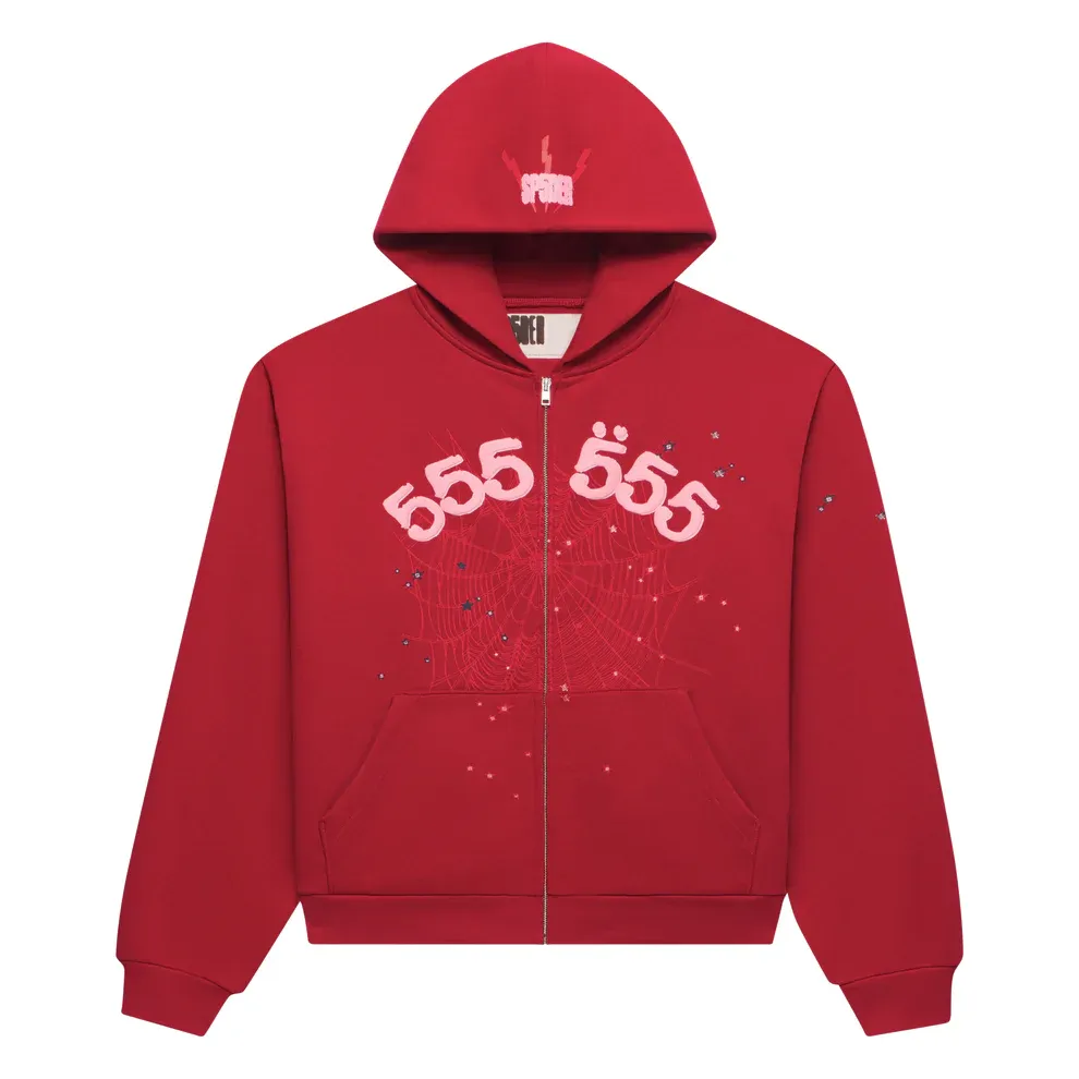 SP5DER ANGEL NUMBER ZIP UP MERLOT