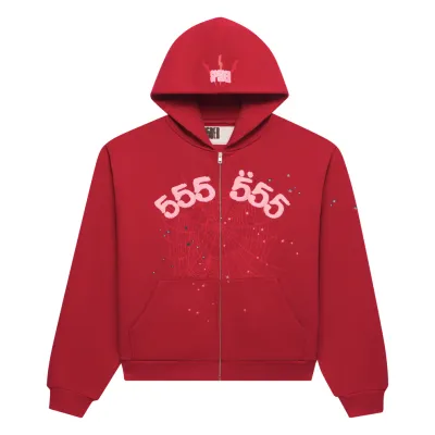 SP5DER ANGEL NUMBER ZIP UP MERLOT