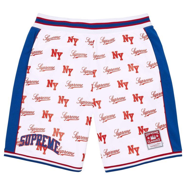 SUPREME M&amp;N MONOGRAM BASKETBALL SHORTS WHITE