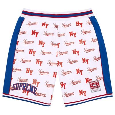 SUPREME M&amp;N MONOGRAM BASKETBALL SHORTS WHITE