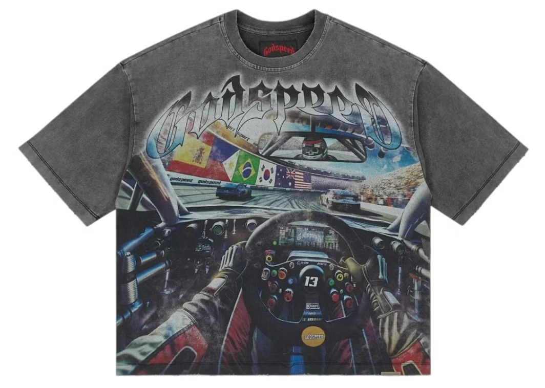 GODSPEED DRIVERS SEAT GREY WASH TEE
