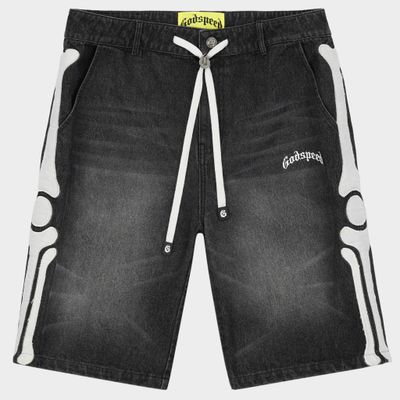 GODSPEED FEMUR BONE BLACK SHORTS