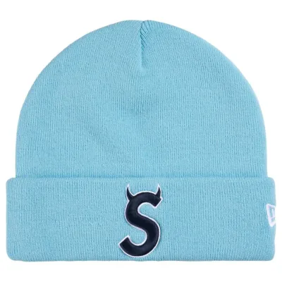 SUPREME DEVIL S LOGO LIGHT BLUE BEANIE