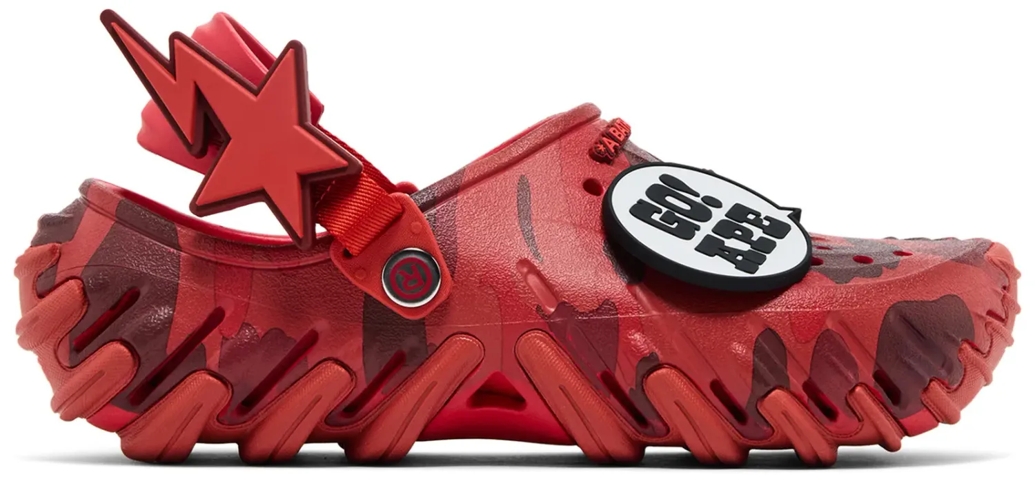 BAPE X CROCS ECHO RO CAMO RED CLOG