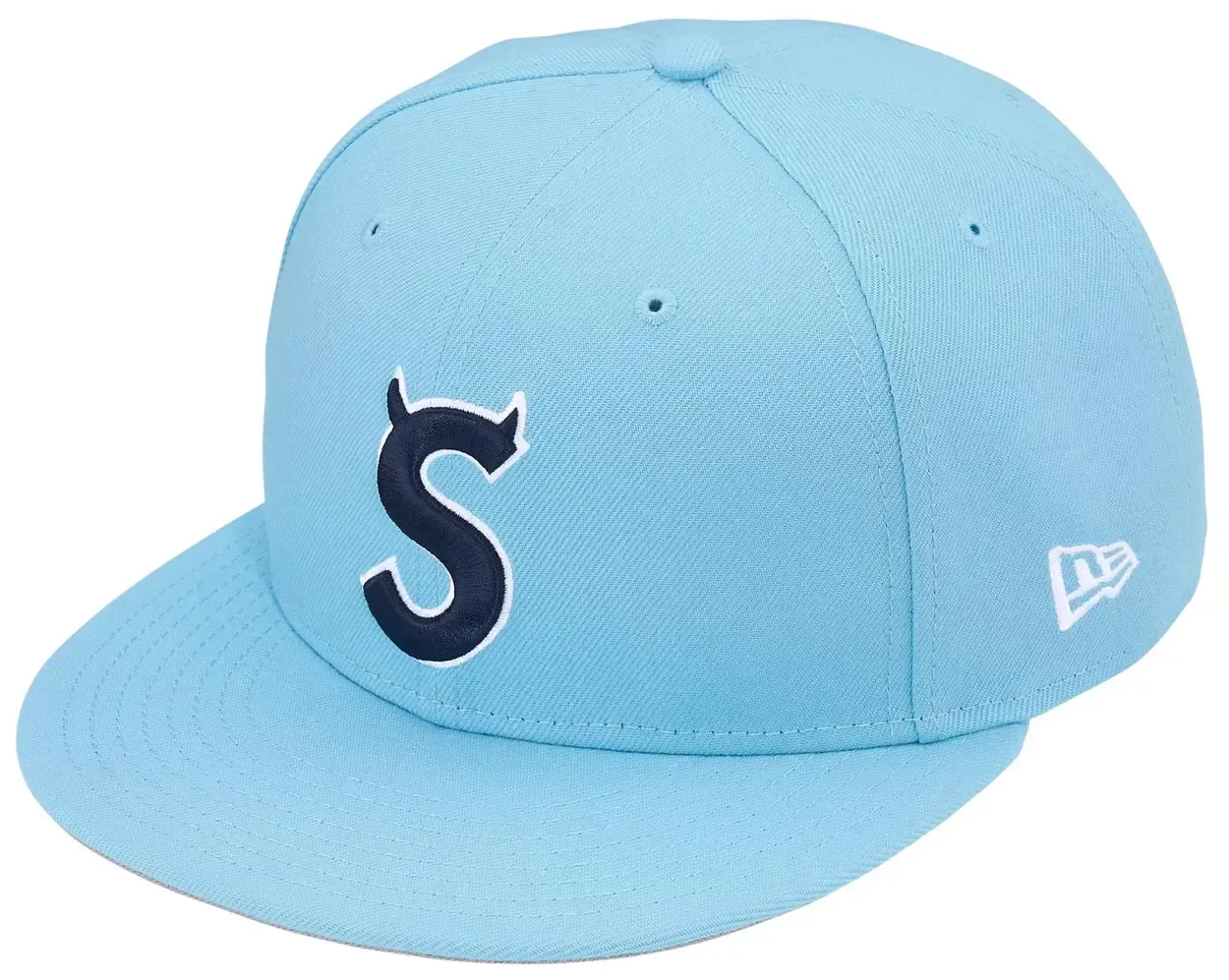 SUPREME DEVIL S LOGO LIGHT BLUE FITTED