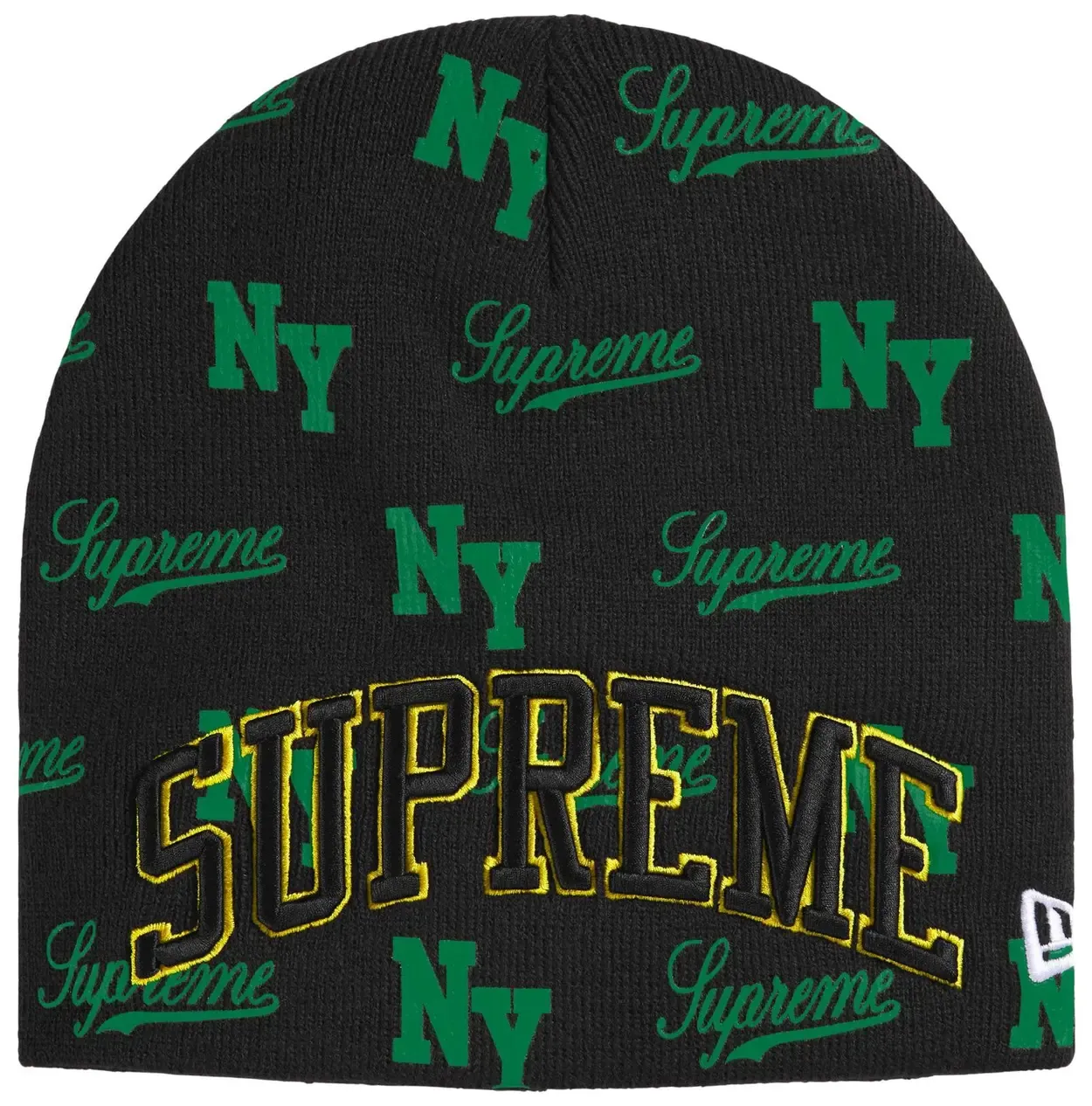 SUPREME MONOGRAM BEANIE BLACK/GREEN