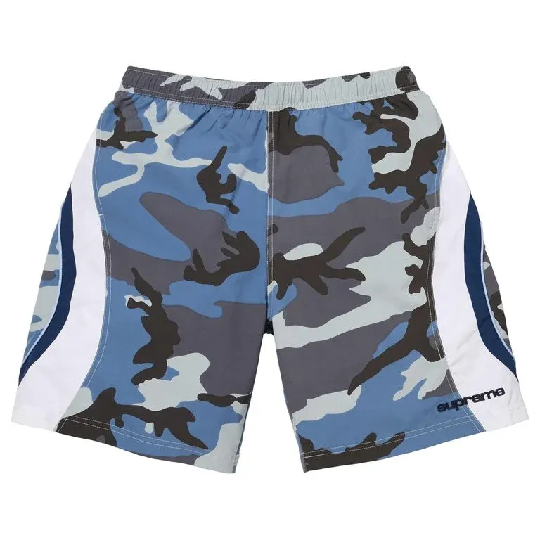 SUPREME WATER PANEL SHORTS BLUE CAMO