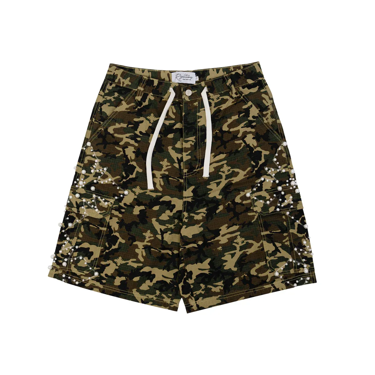 WE ARE RIGHTEOUS CAMO PEARL CARGO SHORTS