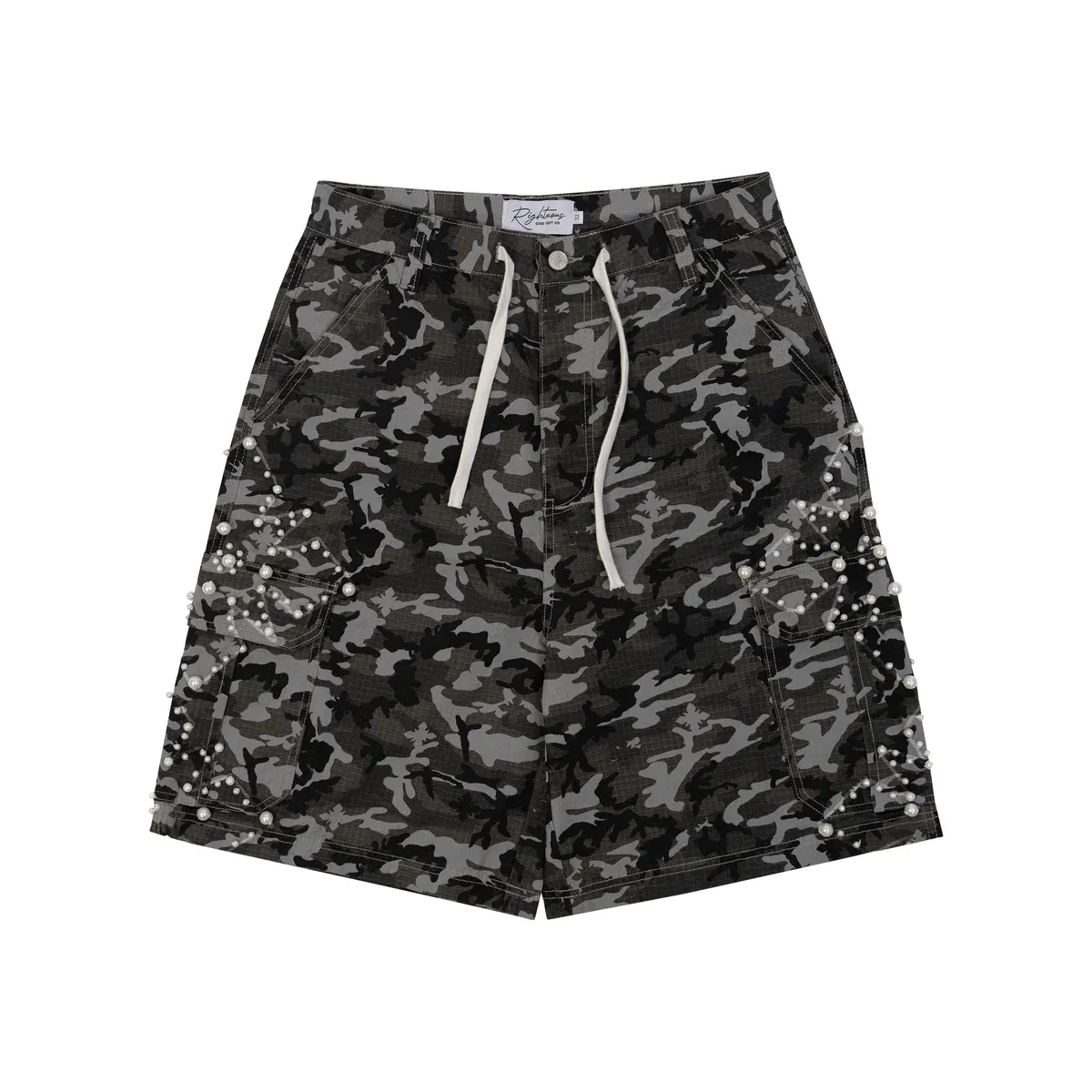 WE ARE RIGHTEOUS GREY CAMO PEARL CARGO SHORTS