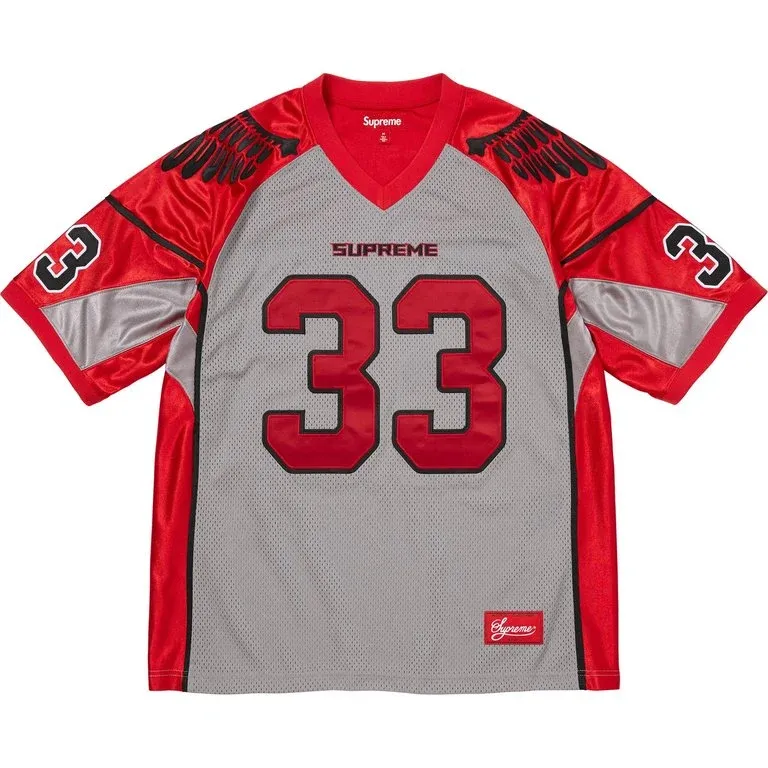 SUPREME WINGS FOOTBALL JERSEY RED/GREY