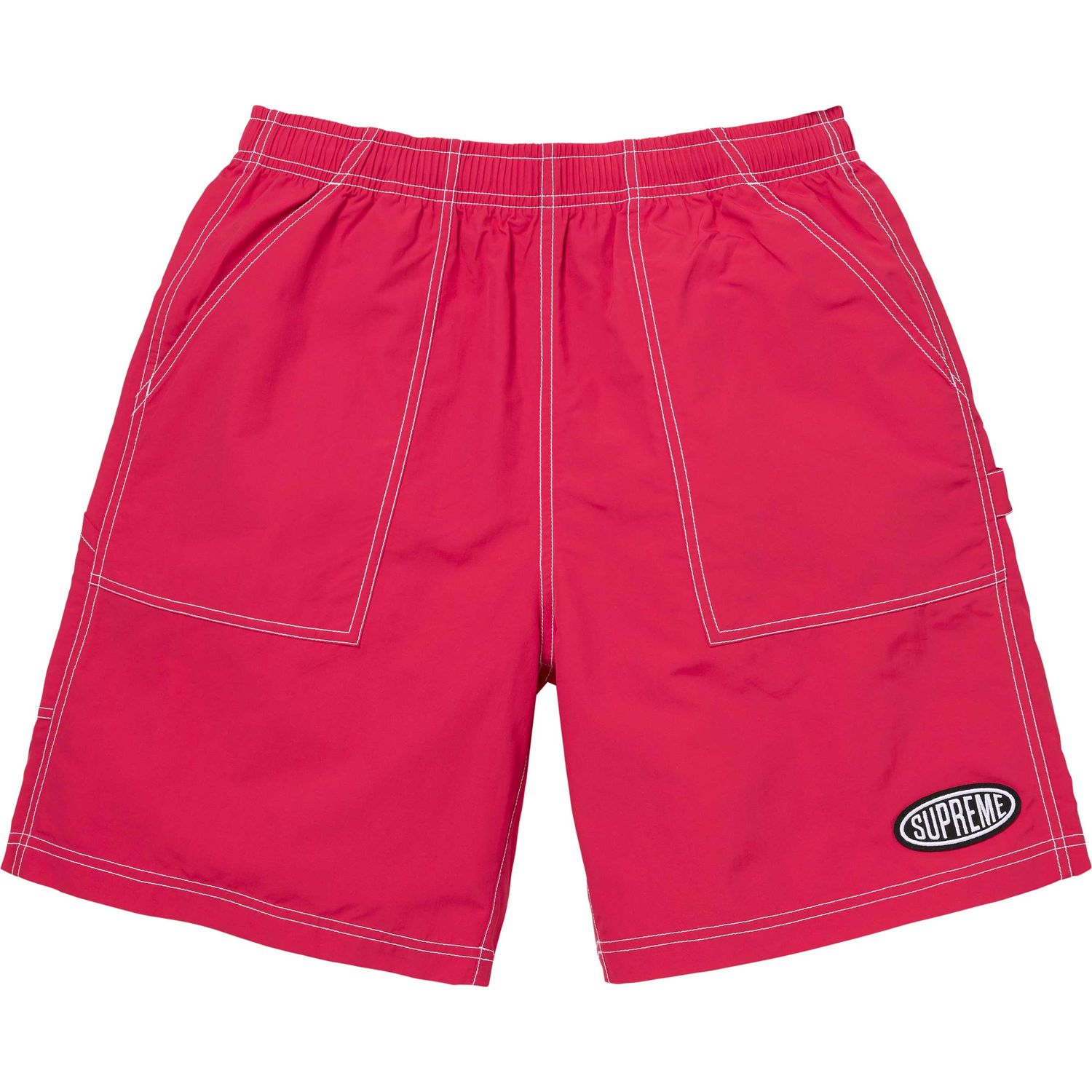 SUPREME NYLON PAINTER SHORTS MAGENTA
