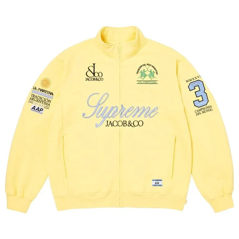 SUPREMExLA MARTINAxJACOB &amp; CO ZIP UP SWEATSHIRT YELLOW
