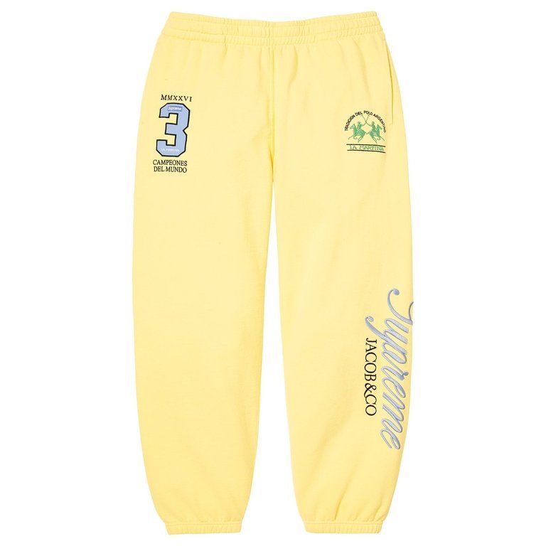 SUPREMExLA MARTINAxJACOB &amp; CO ZIP UP SWEATPANTS YELLOW
