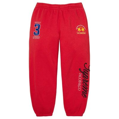 SUPREMExLA MARTINAxJACOB &amp; CO ZIP UP SWEATPANT RED