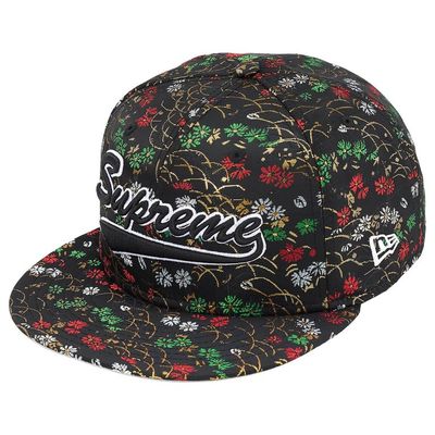 SUPREME FLORAL JACQUARD NEW ERA BLACK FITTED HAT