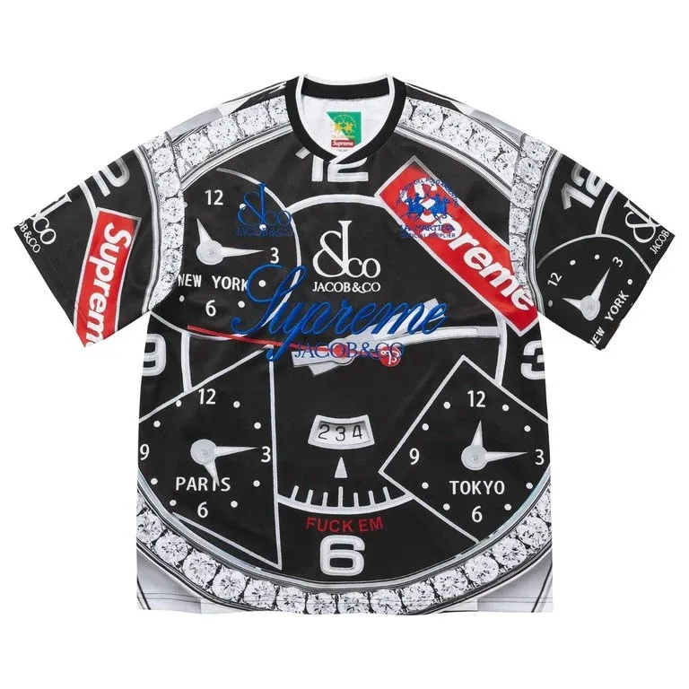 SUPREMExLA MARTINAxJACOB &amp; CO SOCCER JERSEY BLACK