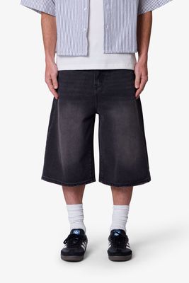 MNML ULTRA BAGGY BLACK DENIM SHORTS