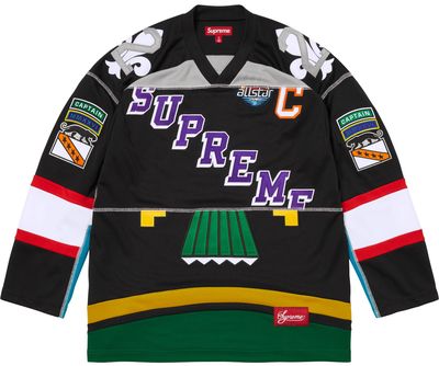 SUPREME PANELED HOCKEY JERSEY BLACK