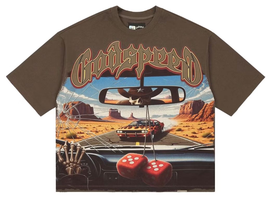 GODSPEED ON THE RUN 2 TEE BROWN