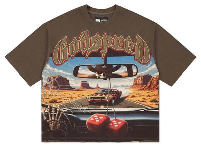 GODSPEED ON THE RUN 2 TEE BROWN