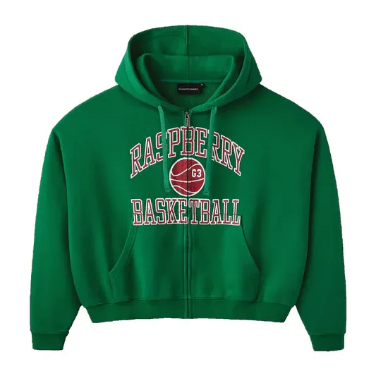RASPBERRY FIVEWAYS GREEN ZIP UP