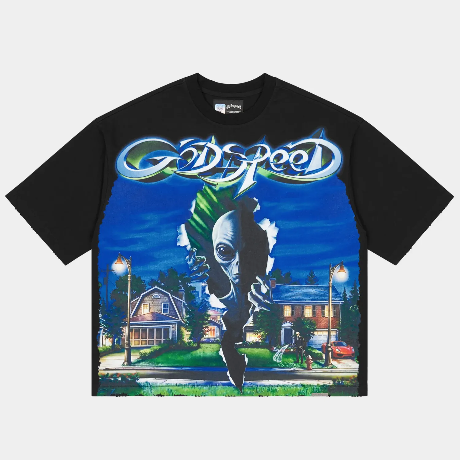 GODSPEED NEIGHBORHOOD WATCH TEE BLACK