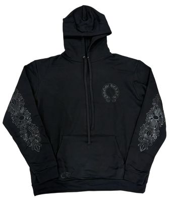 CHROME HEARTS BLACKED OUT HORSESHOE LOGO HOODIE
