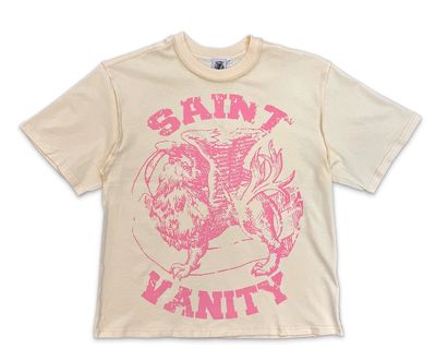 SAINT VANITY CREAM AND PINK GRIFFIN TEE