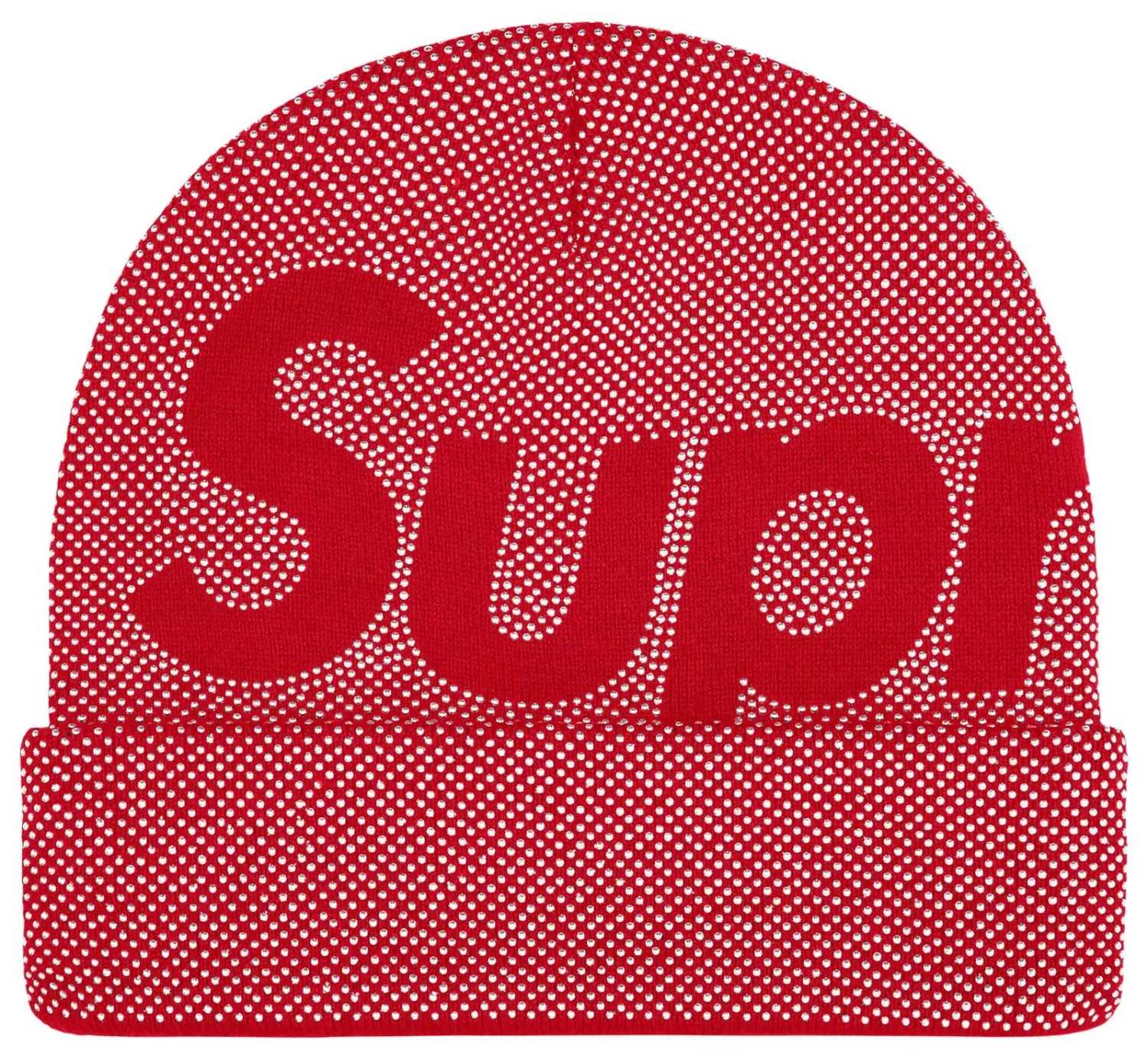 SUPREME KNOCKOUT BIG LOGO BEANIE RED