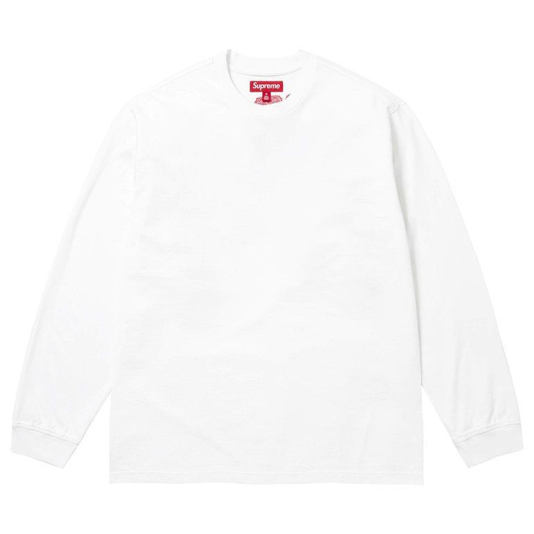 SUPREME INTARSIA LS TOP WHITE/RED