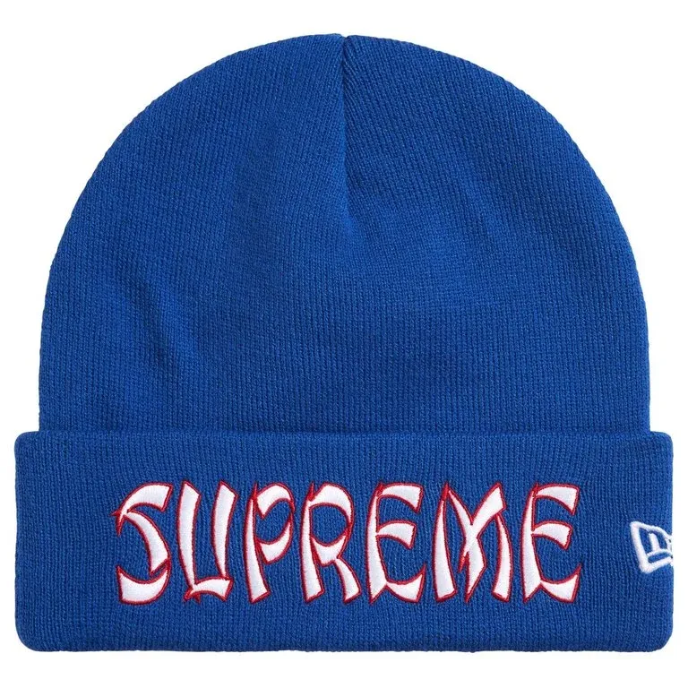 SUPREME NEW ERA ACTION BEANIE BLUE