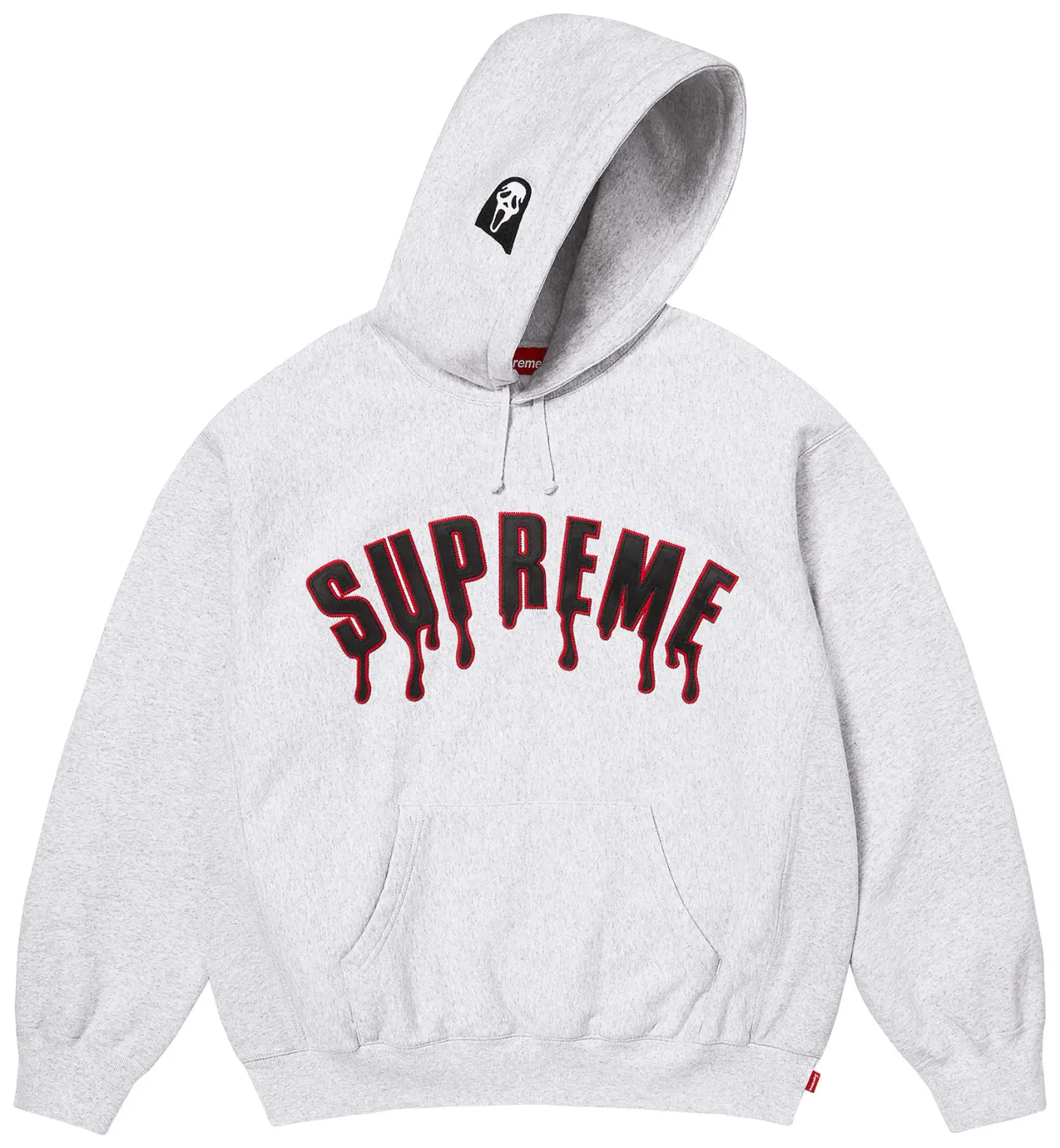 SUPREME GHOSTFACE ARC HOODED SWEATSHIRT ASH GREY