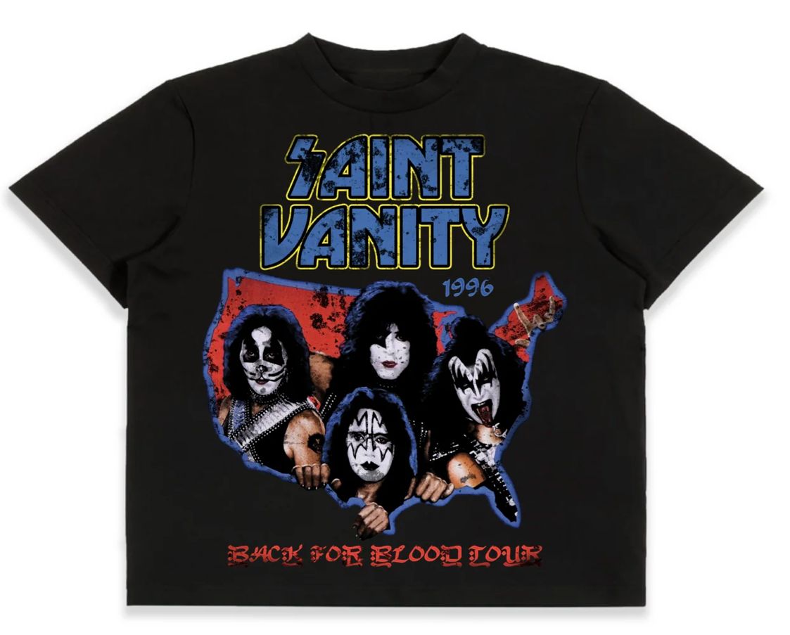 SAINT VANITY KISS TEE BLACK