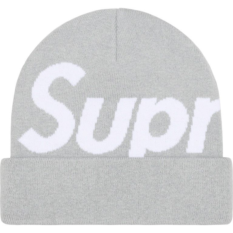 SUPREME BIG LOGO BEANIE ASH GREY
