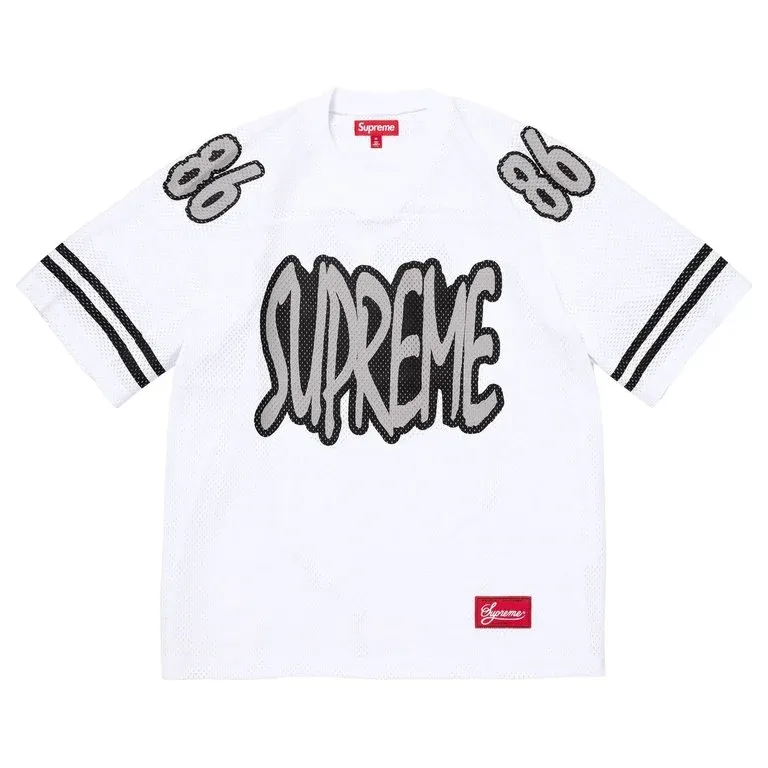 SUPREME REFLECTIVE FOOTBALL JERSEY WHITE